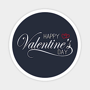 Elegant and Lovely Happy Valentine's Day Calligraphy Greeting Magnet